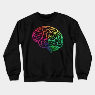 Beautiful Brain Rainbow Pastel Neuroscience Crewneck Sweatshirt